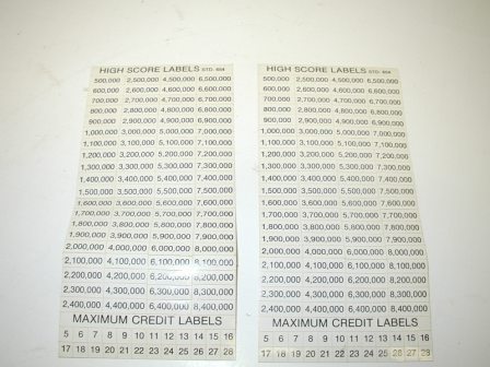 Williams / Firepower Pricing Labels (Item #15) $9.99